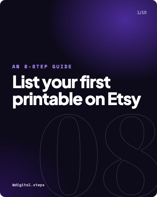 Slide 1, the hook: List your first printable on Etsy